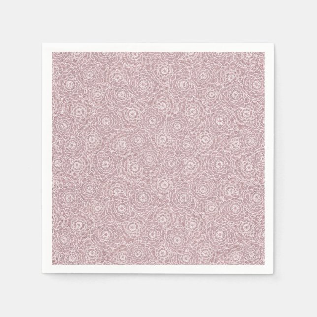 Monochrome, rosa Blume Serviette (Vorderseite)