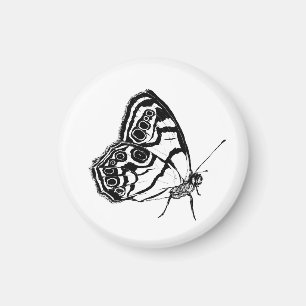 Monochrome Schmetterling Magnet