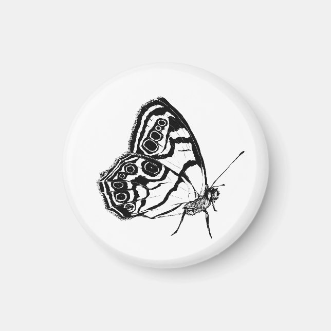 Monochrome Schmetterling Magnet (Vorne)