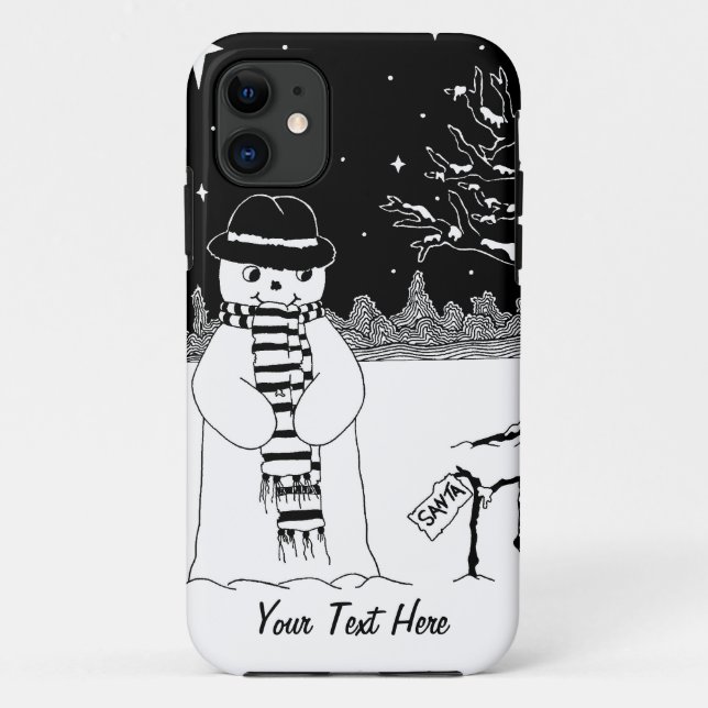 monochrome Schneemobild Case-Mate iPhone Hülle (Rückseite)