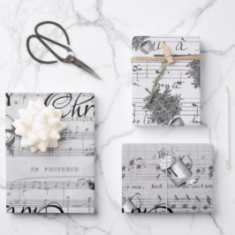 Monochrome Schwarz Frohe Weihnachtsfeiertage Geschenkpapier Set