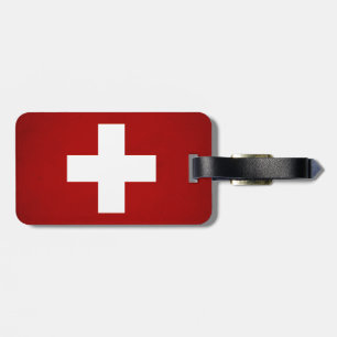 Monochrome Schweizer Flagge Gepäckanhänger