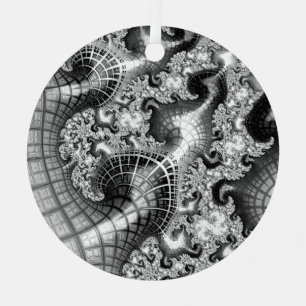 Monochrome silberne Türme Fraktal-Abstrakte Kunst Ornament Aus Metall