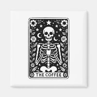 Monochrome Skeleton-Tarot-Karte "The Coffee" |