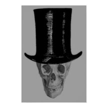 Monochrome Skull Top Hat