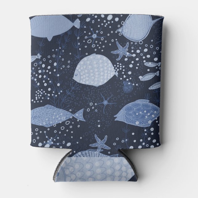 Monochrome sleeping fishes, dark pattern. dosenkühler (Vorderseite)