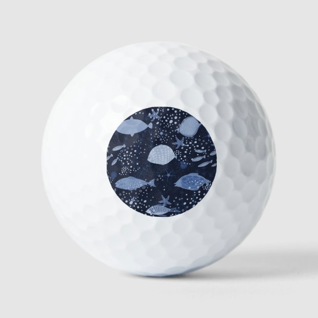Monochrome sleeping fishes, dark pattern. golfball (Vorderseite)