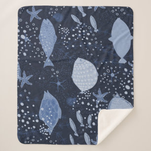 Monochrome sleeping fishes, dark pattern. sherpadecke