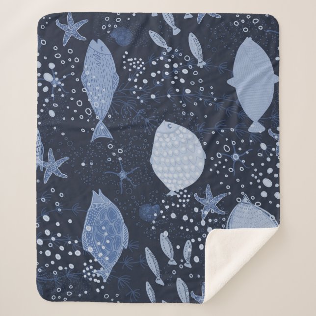 Monochrome sleeping fishes, dark pattern. sherpadecke (Vorderseite)
