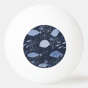 Monochrome sleeping fishes, dark pattern. tischtennisball