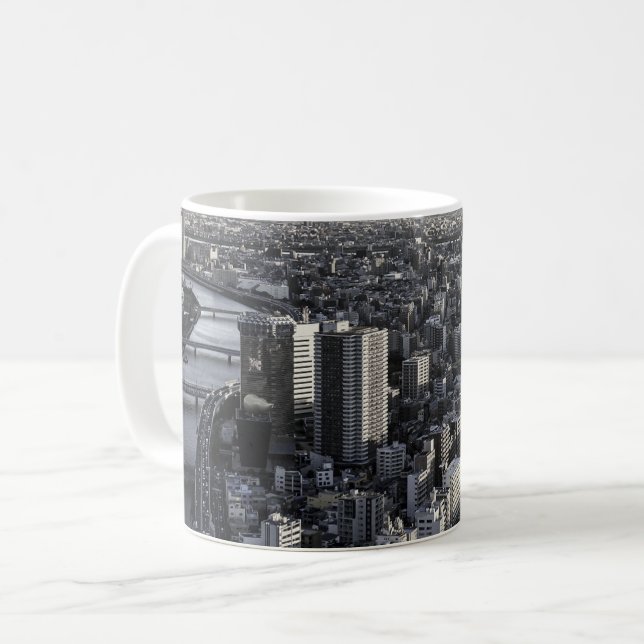 Monochrome Stadtatmosphäre Kaffeetasse (Vorderseite Links)