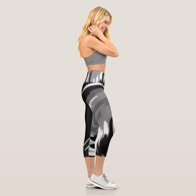 Monochrome Swirl Capri-Leggings Capri Leggings (Rechts)