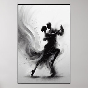 Monochrome Tango-Embrace in Motion Poster