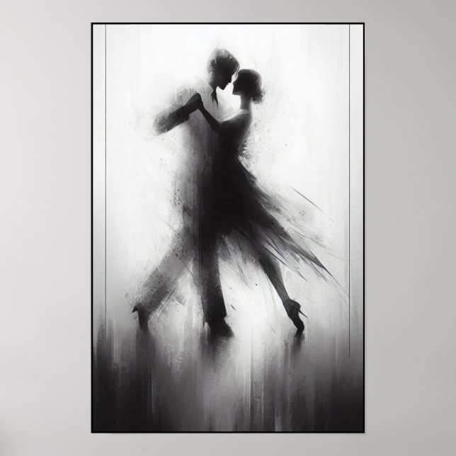 Monochrome Tango-Embrace in Motion Poster (Vorne)