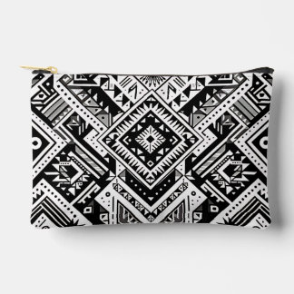 Monochrome Tribal- Bold Symmetrie in Schwarz Zubehörtasche