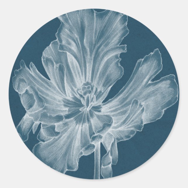 Monochrome Tulip II Runder Aufkleber (Vorderseite)