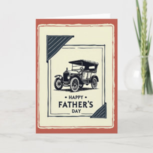 Monochrome Vatertag Motorcard Karte