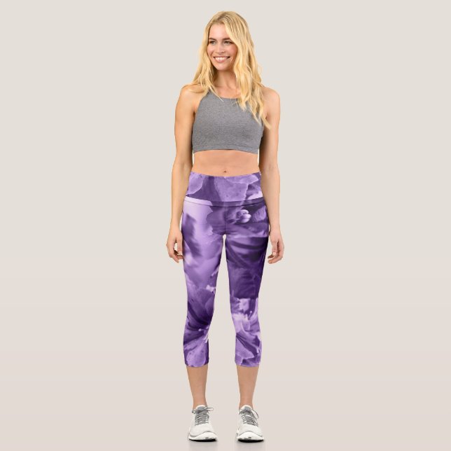 Monochrome Violette Capri Leggings (Vorderseite)