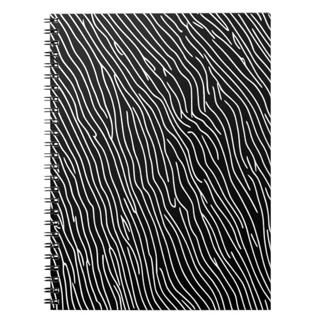 Monochrome Wavy-Linien-Notebook Notizblock (Vorderseite)