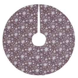 Monochrome weiße Schneeflocken Weihnachtsbaumrock Polyester Weihnachtsbaumdecke