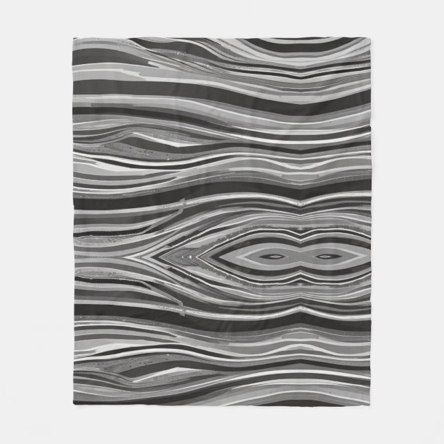 Monochrome Wellen Fleecedecke (Vorderseite)