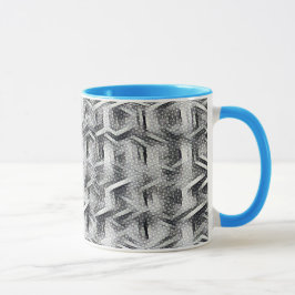 Monochromes abstraktes geometrisches Muster 1279 Tasse