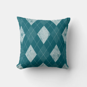 Monochromes Argyle-Distressed-Design Kissen