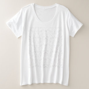 Monochromes Blumenmuster – Elegante nahtlose Kunst Große Größe T-Shirt