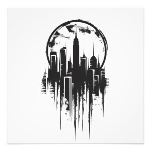 Monochromes Citycape-Logo Fotodruck
