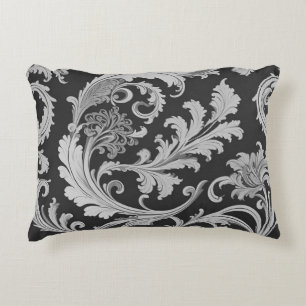 Monochromes Fleur Antik-Muster Dekokissen