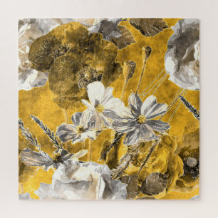 Monochromes florales Wasserfarben-Mohn-Muster
