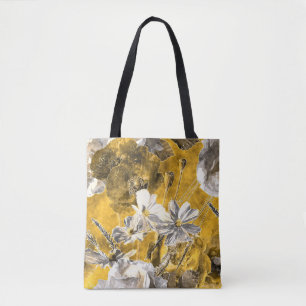 Monochromes florales Wasserfarben-Mohn-Muster Tasche