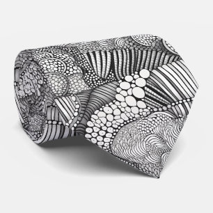 Monochromes geometrisches abstraktes Linienkunstmu Krawatte