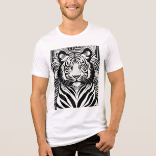 Monochromes geometrisches Löwen-Logo-T-Shirt Tri-Blend Shirt