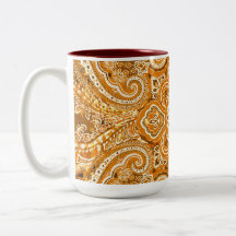 Monochromes goldenes Paisleymuster