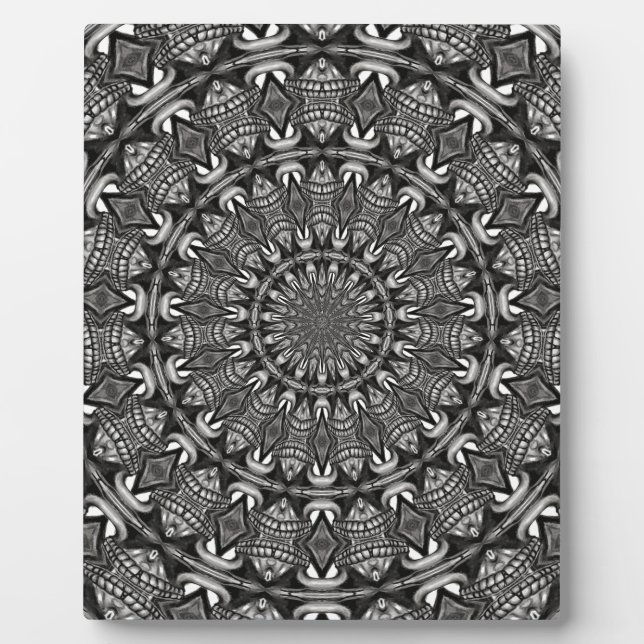 Monochromes Mandala Fotoplatte (Vorderseite)