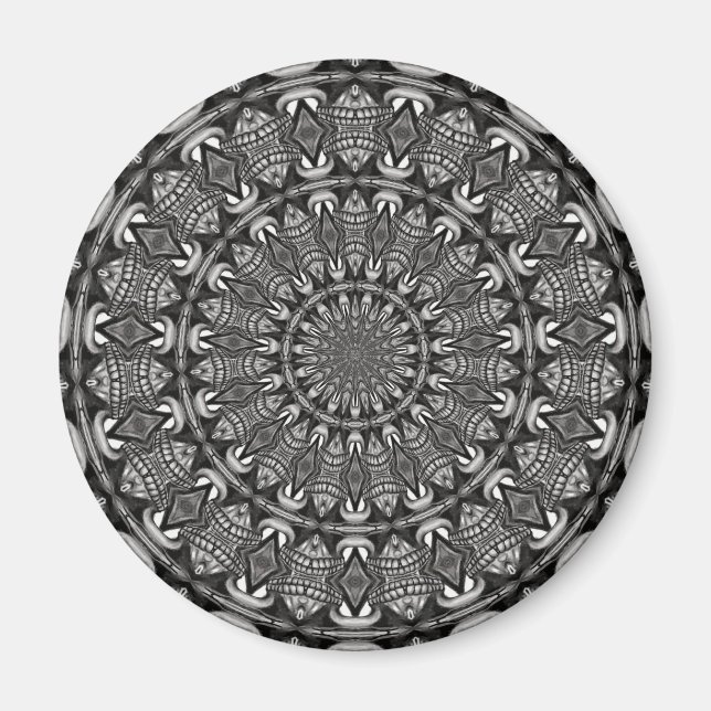 Monochromes Mandala Magnet (Vorne)