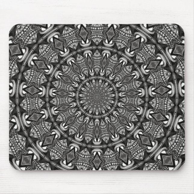 Monochromes Mandala Mousepad (Vorne)