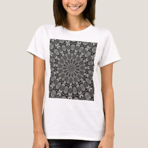 Monochromes Mandala T-Shirt