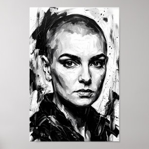 Monochromes Poster mit wildem Geist