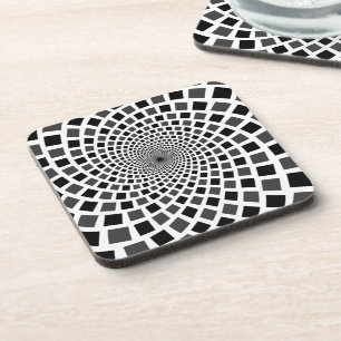 Monochromes Quadrat-Vortex Getränkeuntersetzer