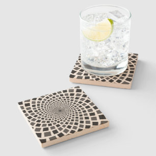 Monochromes Quadrat-Vortex Steinuntersetzer