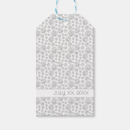 Monochromes schwarzes Muster mit geometrischen Sch Geschenkanhänger