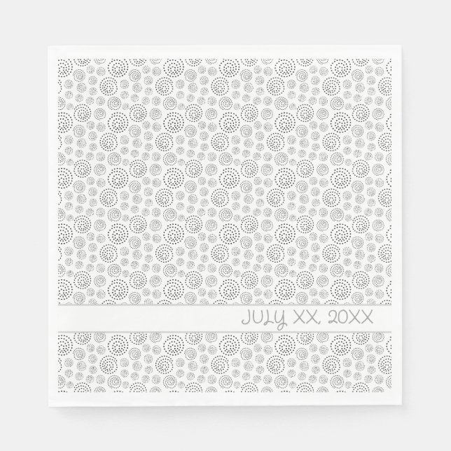 Monochromes schwarzes Muster mit geometrischen Sch Serviette (Vorderseite)