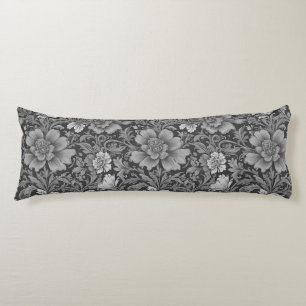 Monochromes Vintage-Blumenmuster Seitenschläferkissen