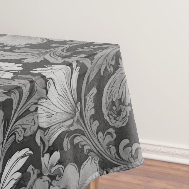 Monochromes Vintage-Blumenmuster  Tischdecke (Beispiel)
