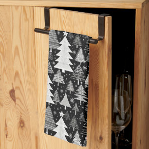 Monochromes Weihnachten Geschirrtuch