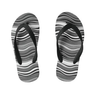 Monochromes Wellenmuster Kinderbadesandalen