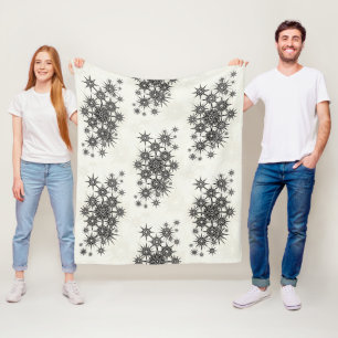 Monochromes zartes florales Schneeflocken-Muster-K Fleecedecke