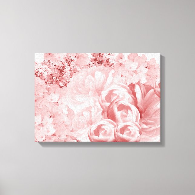 Monochromfarbene rosa Blumenkanvas drucken Leinwanddruck (Vorderseite)